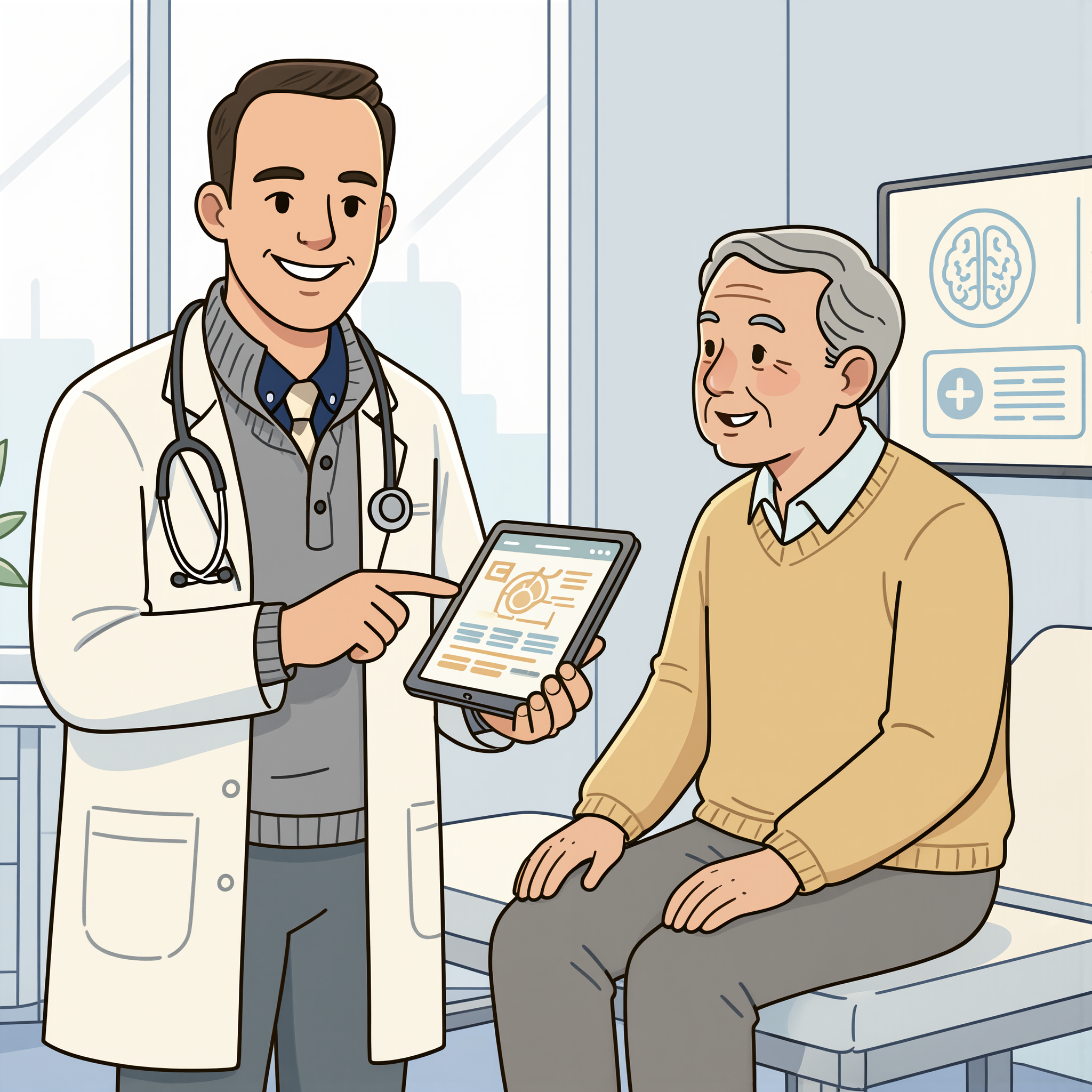 doctor in office talking to patient